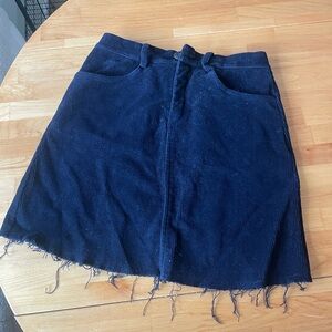 Brandy Melville Navy Corduroy Mini Skirt